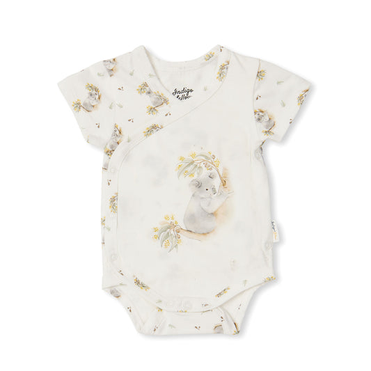 Charlie Kimono Bodysuit - Koala Gumnut - Indigo & Lellow Store