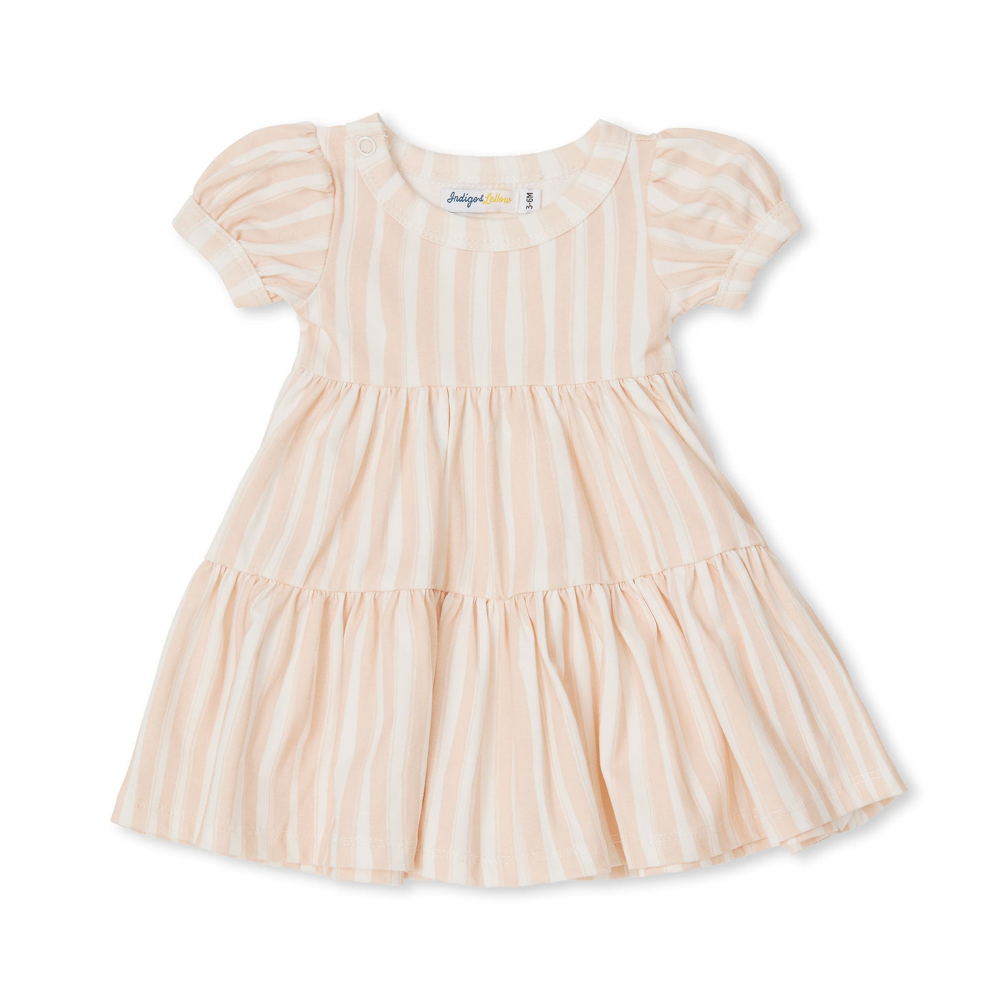 Eden Tier Dress - Dusty Pink Stripes - Indigo & Lellow Store