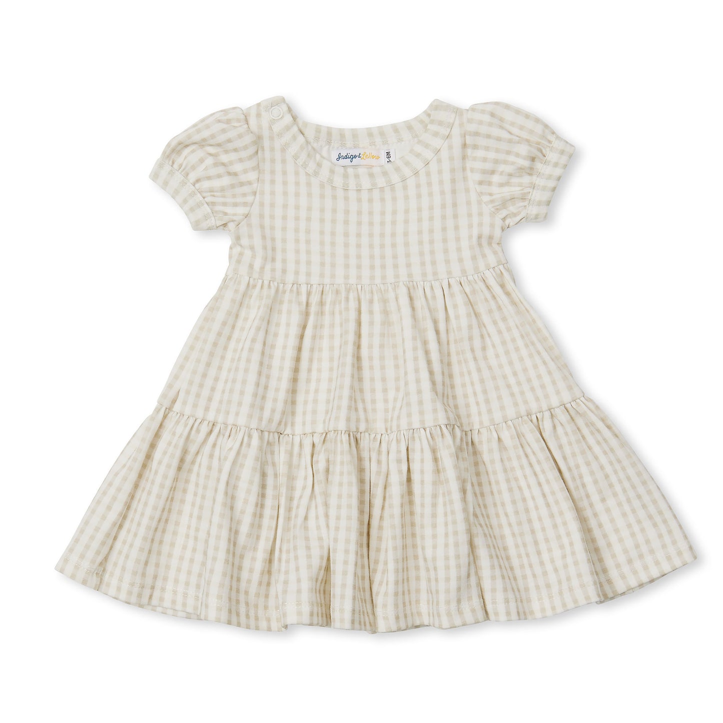 Eden Tier Dress - Sage Gingham - Indigo & Lellow Store