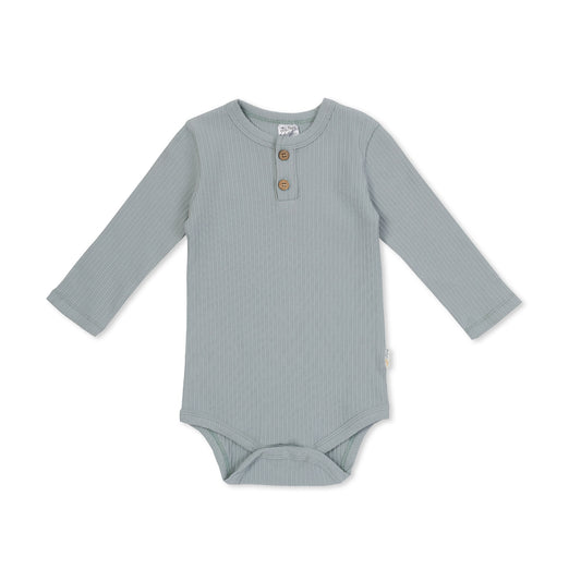 Alex Bodysuit - Ribbed Blue Grey