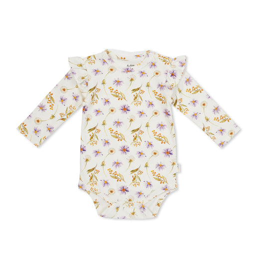 Jenny LS Ruffle Bodysuit - Bush Daisy