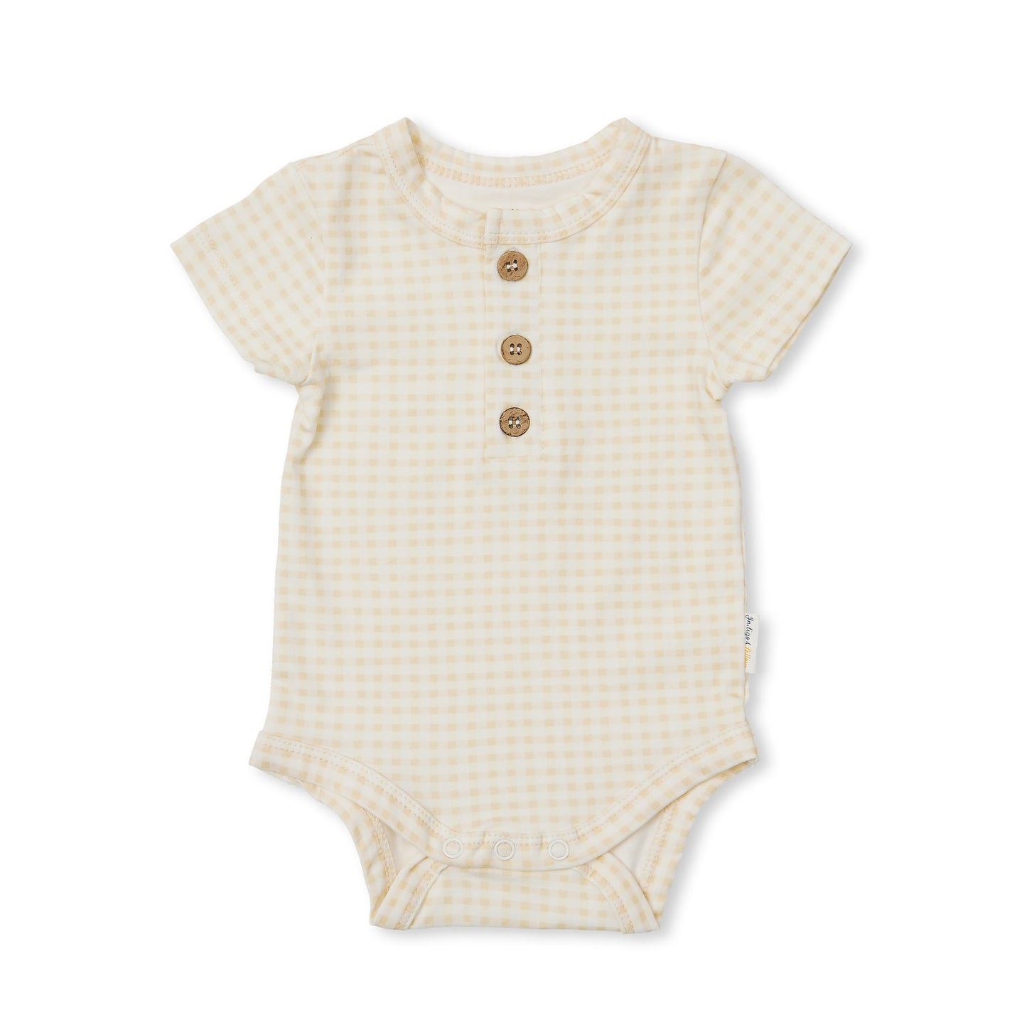 Jamie Bodysuit - Beige Gingham - Indigo & Lellow Store