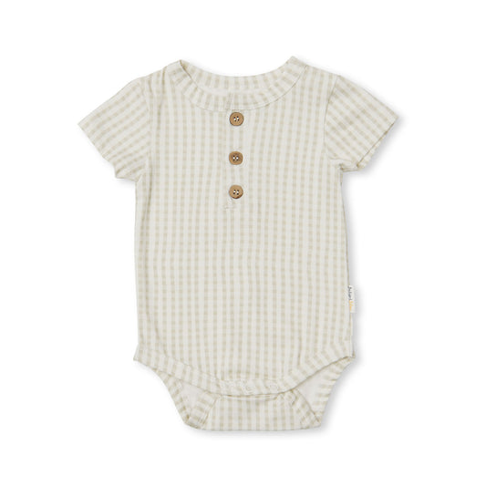 Jamie Bodysuit - Sage Gingham - Indigo & Lellow Store
