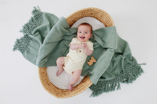 Jamie Bodysuit - Beige Gingham - Indigo & Lellow Store