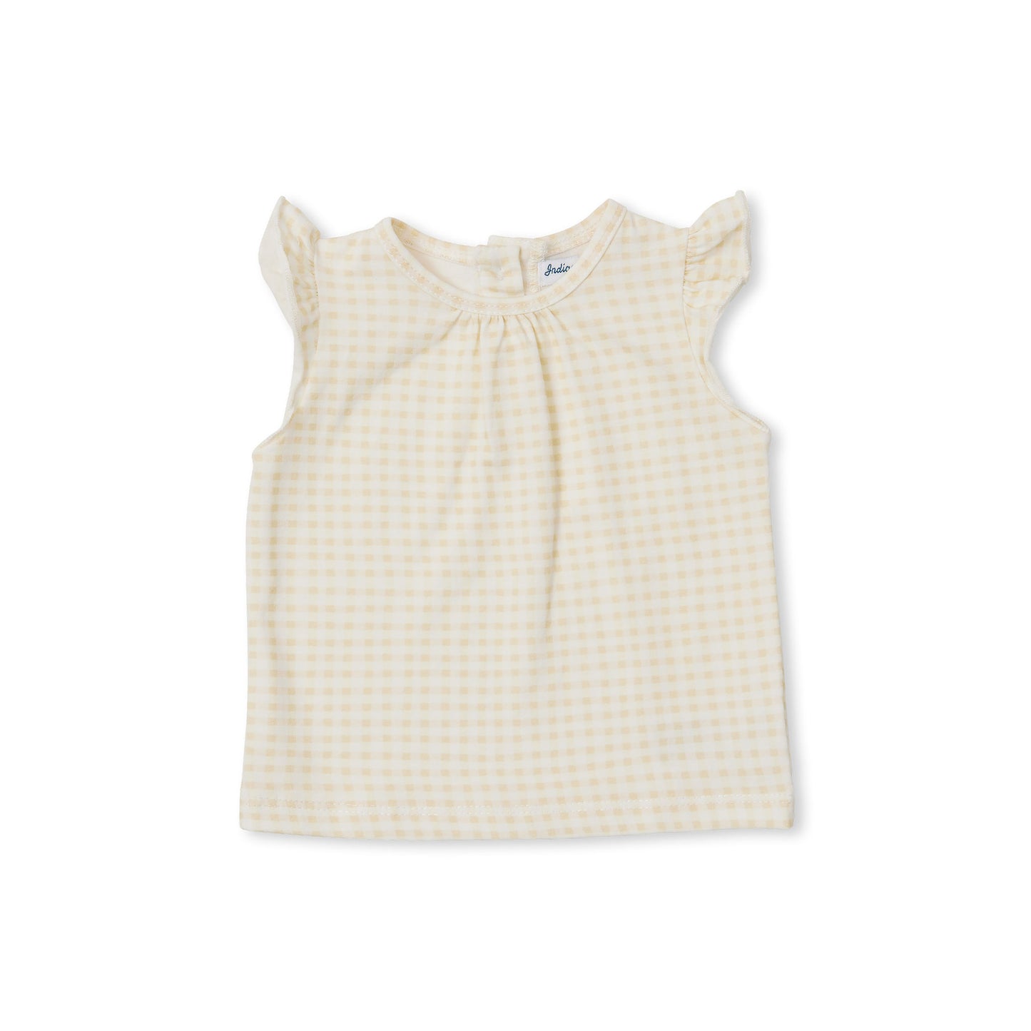 Lulu Tee - Beige Gingham - Indigo & Lellow Store