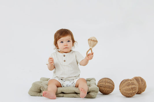 Oscar Tee - Sage Gingham - Indigo & Lellow Store