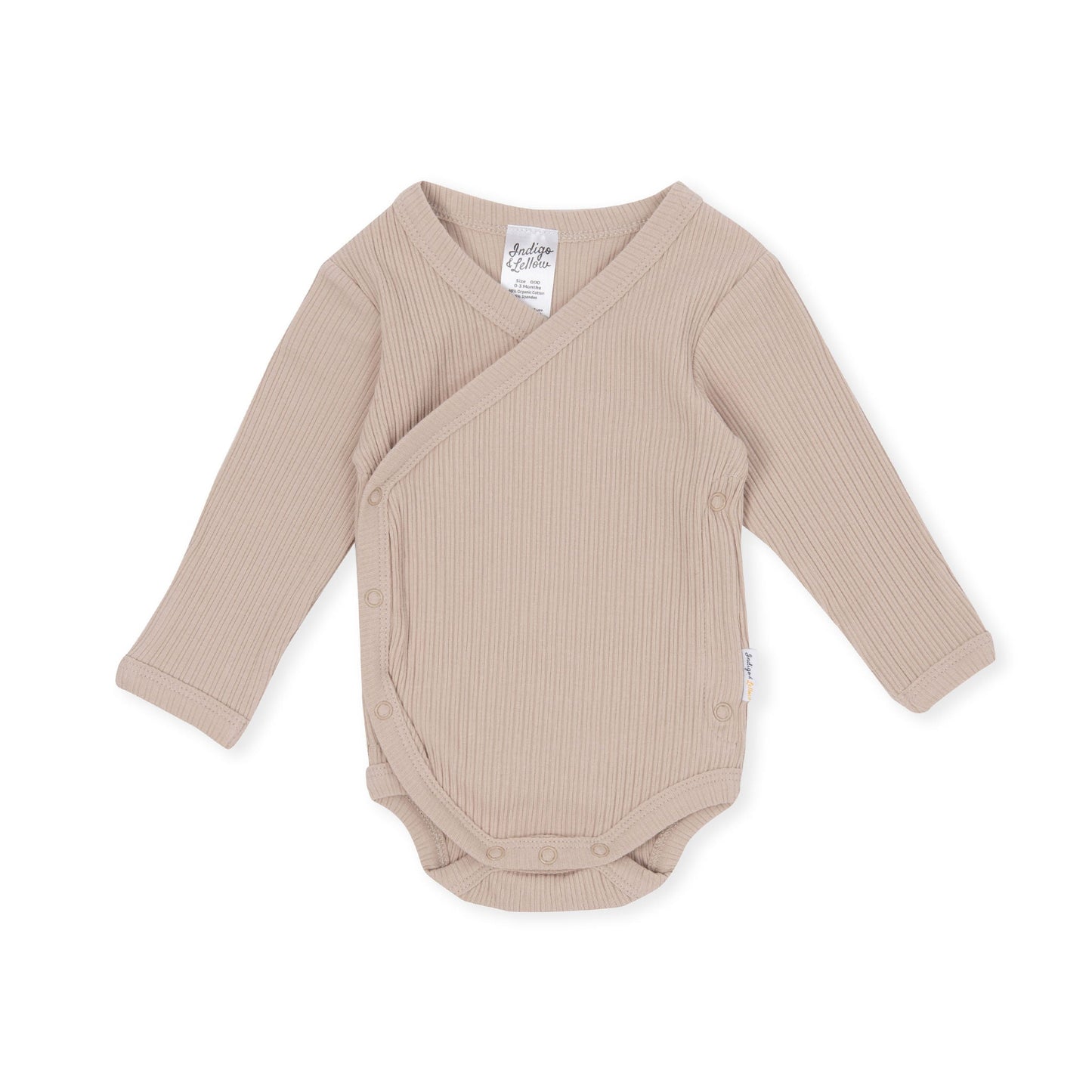 Kris Kimono LS Bodysuit - Ribbed Beige - Indigo & Lellow Store