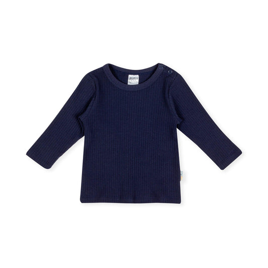 Brooklyn LS Tee - Ribbed Navy Blue - Indigo & Lellow Store