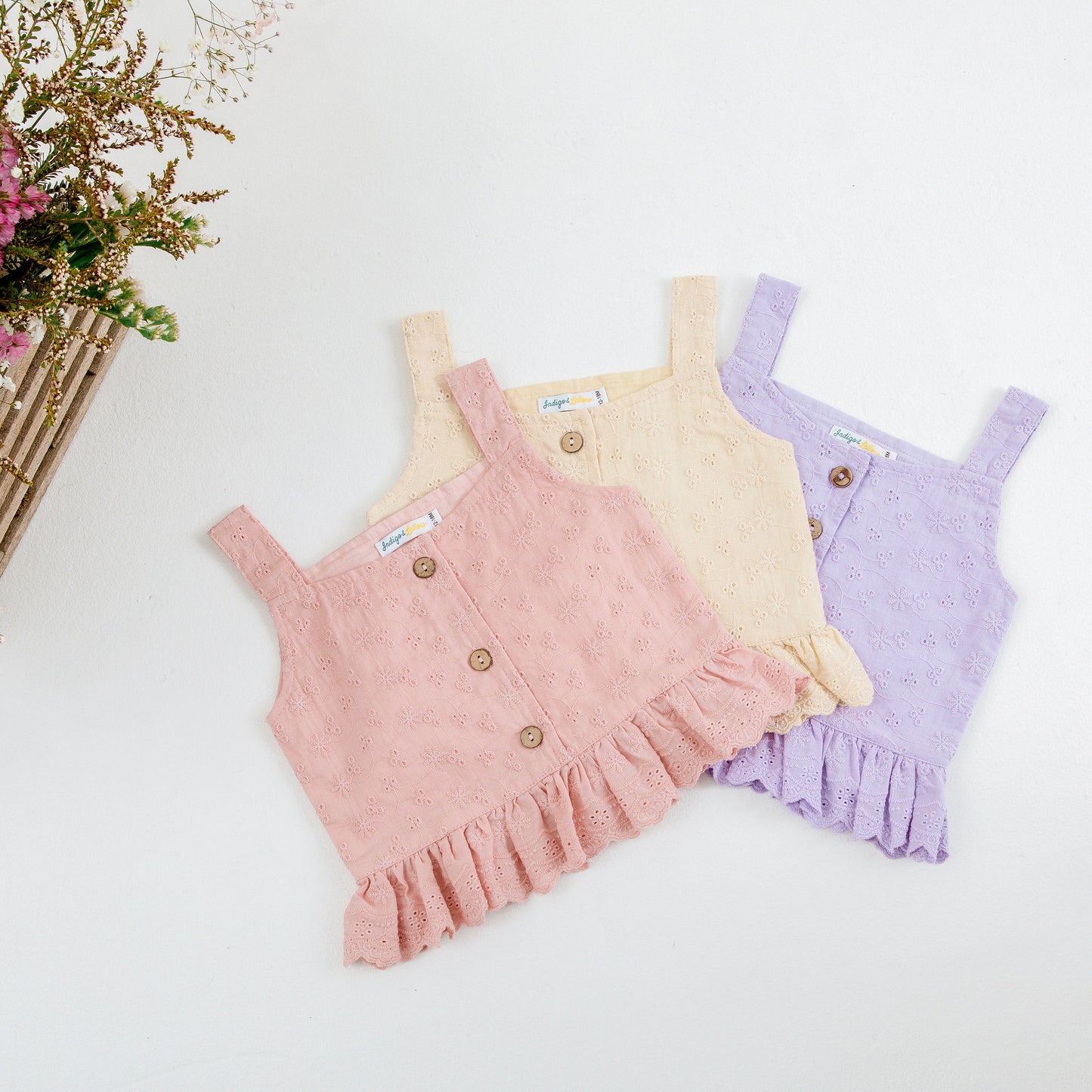 Charlotte Broderie Top - Cream - Indigo & Lellow Store