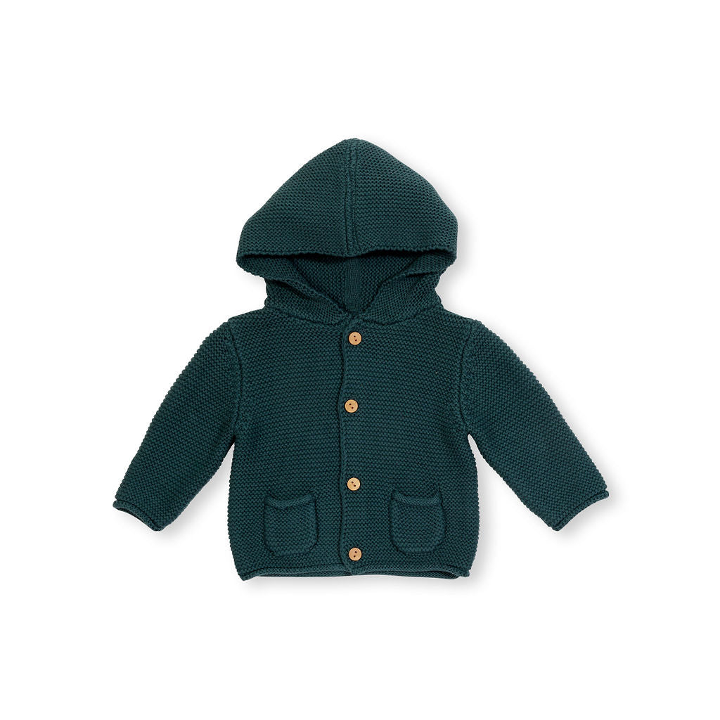 Aubrey Hooded Cardigan - Hunter green - Indigo & Lellow Store