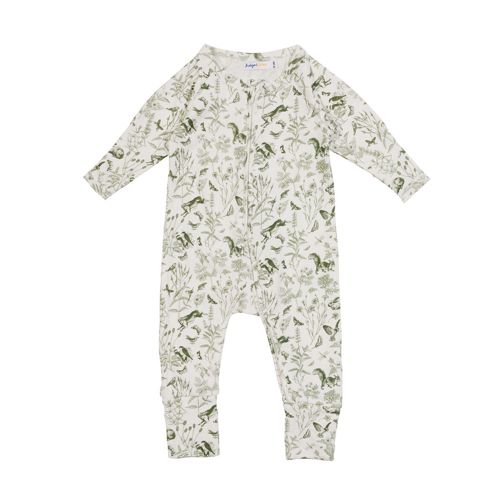 Payton LS Zipsuit - Forest friends - Indigo & Lellow Store