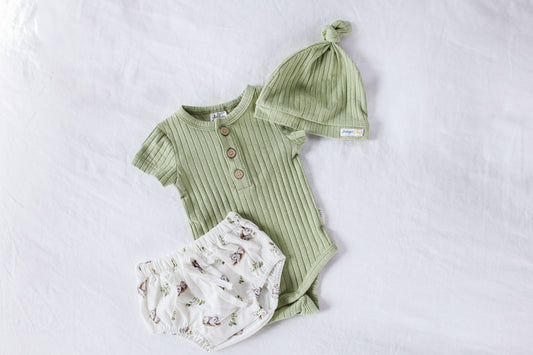 Jamie Bodysuit - Rib Fern Green - Indigo & Lellow Store