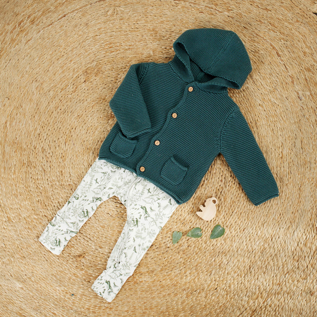 Aubrey Hooded Cardigan - Hunter green - Indigo & Lellow Store