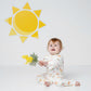 Baby wearing Zipsuit with Australian flora design print