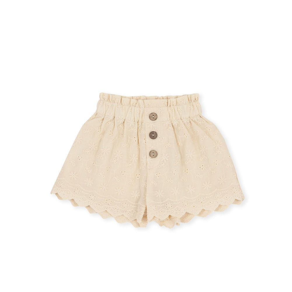 Isla Broderie Shorts - Cream - Indigo & Lellow Store