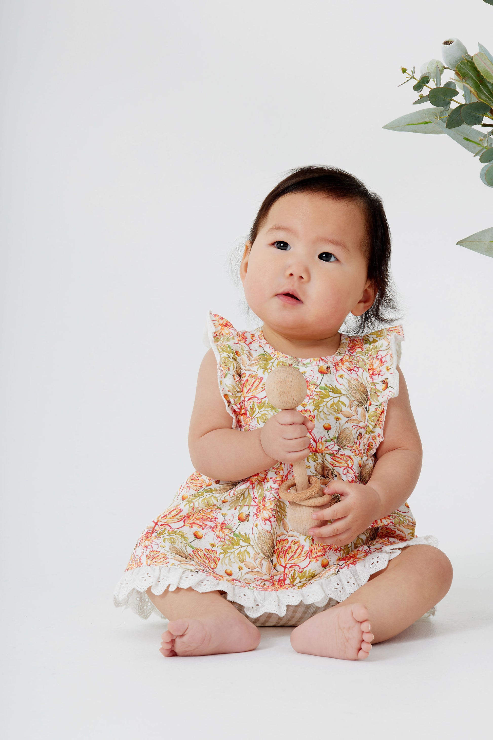 Eva Ruffle Sleeve Dress - Wildflowers - Indigo & Lellow Store