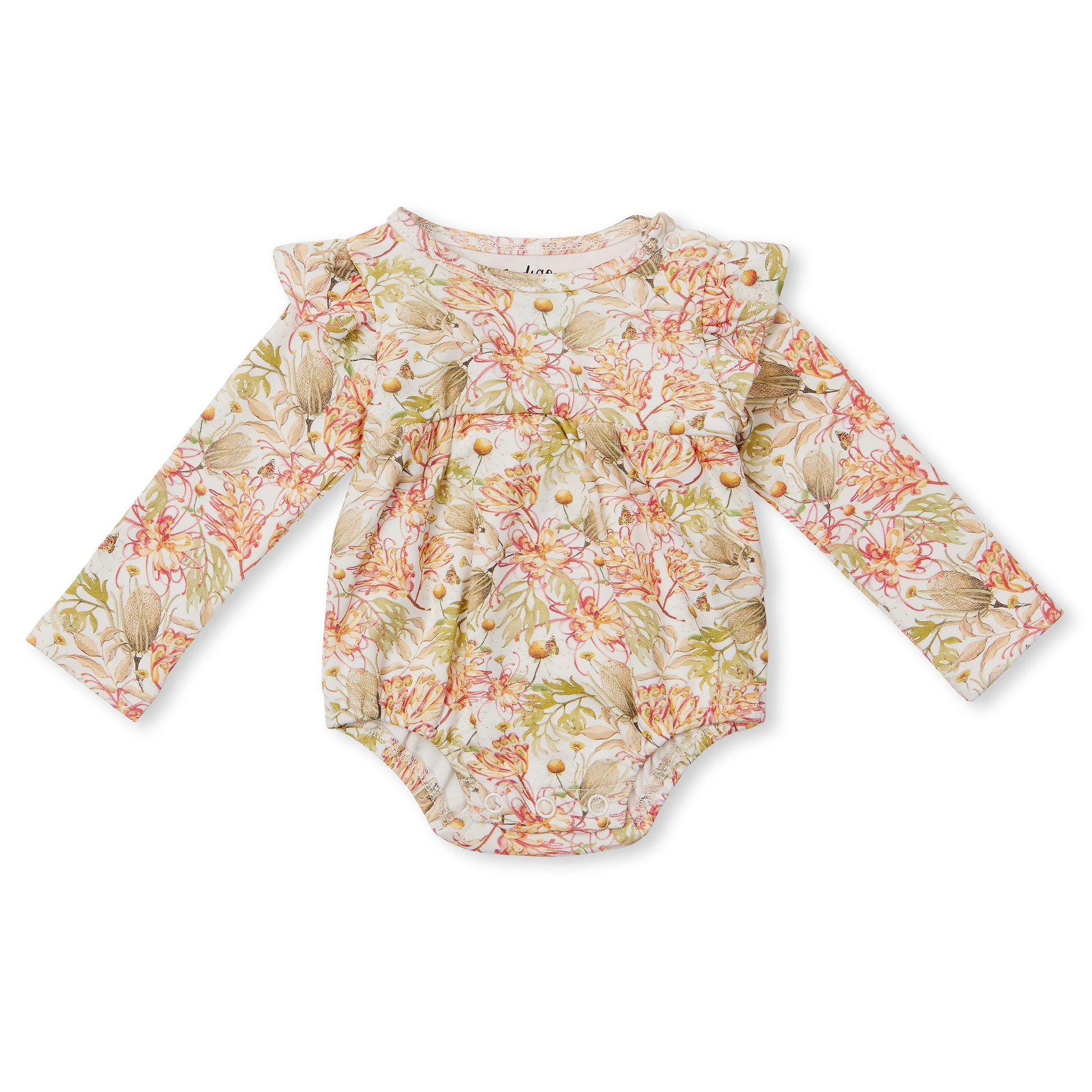 Jayda LS Ruffle Bubble Romper - Wildflowers - Indigo & Lellow Store