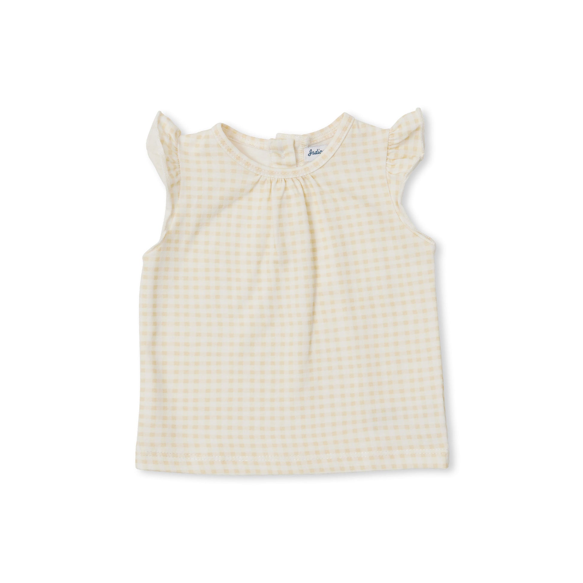 Lulu Tee - Beige Gingham - Indigo & Lellow Store