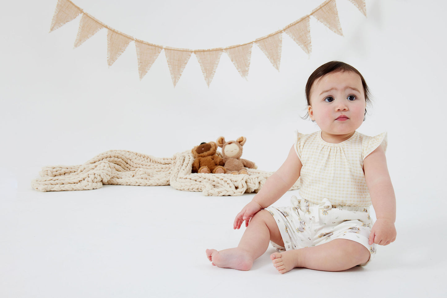 Lulu Tee - Beige Gingham - Indigo & Lellow Store