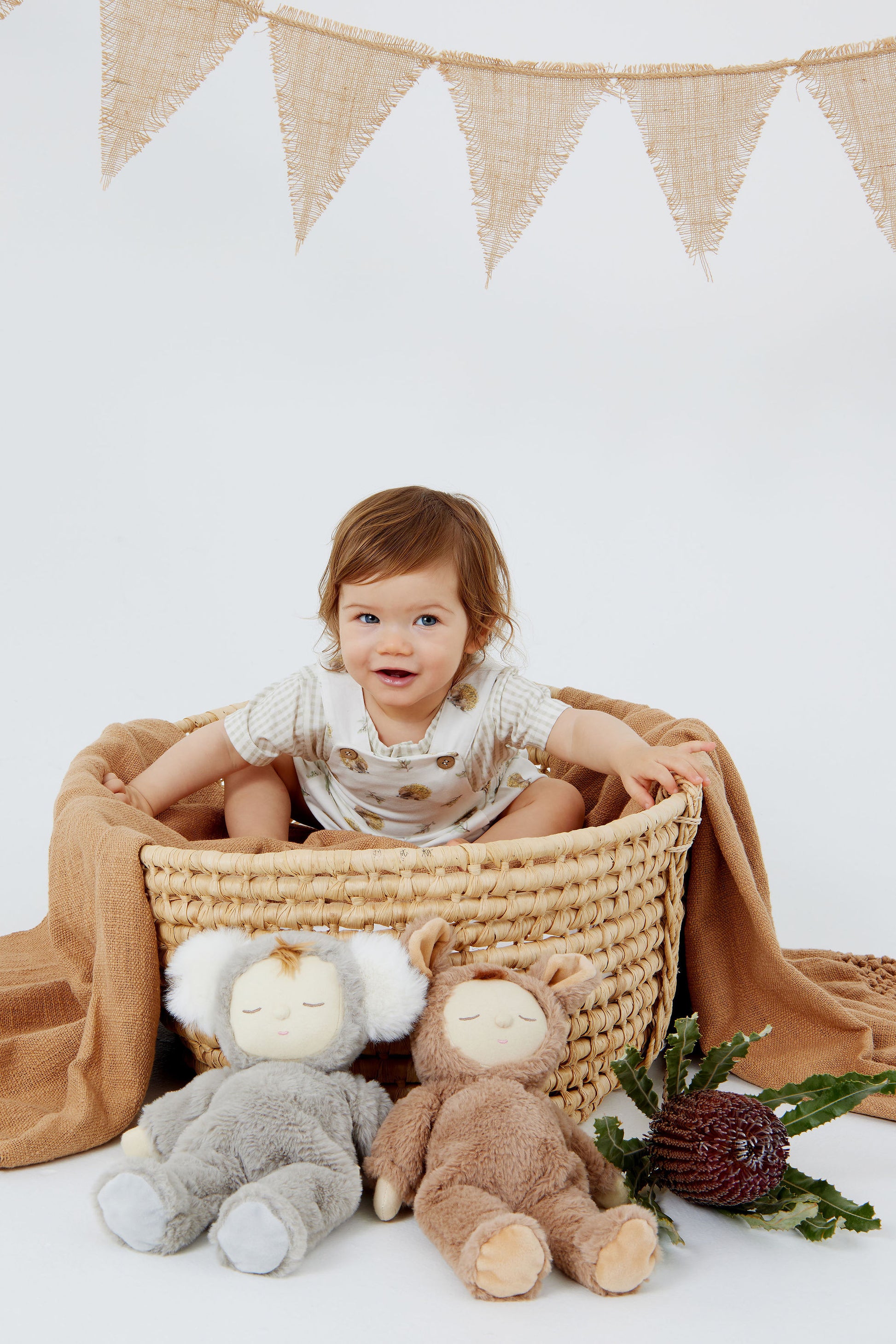 Sam Summer Playsuit - Koala Gumnut - Indigo & Lellow Store