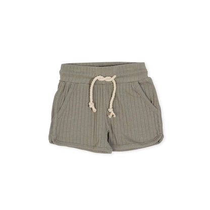 Corey Pocket Shorts  - Rib Olive Green - Indigo & Lellow Store