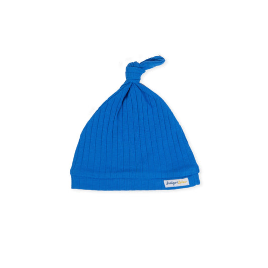 Knotted Beanie - Rib Blue - Indigo & Lellow Store