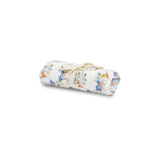 Muslin Wrap - Fairy Wrens - Indigo & Lellow Store