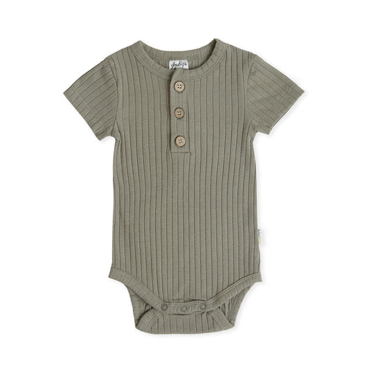 Jamie Bodysuit - Rib Olive Green - Indigo & Lellow Store