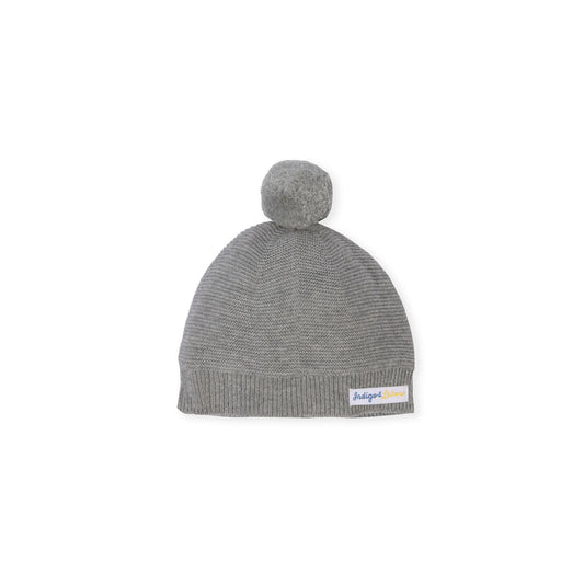 Pom Pom Knit Beanie - Grey - Indigo & Lellow Store