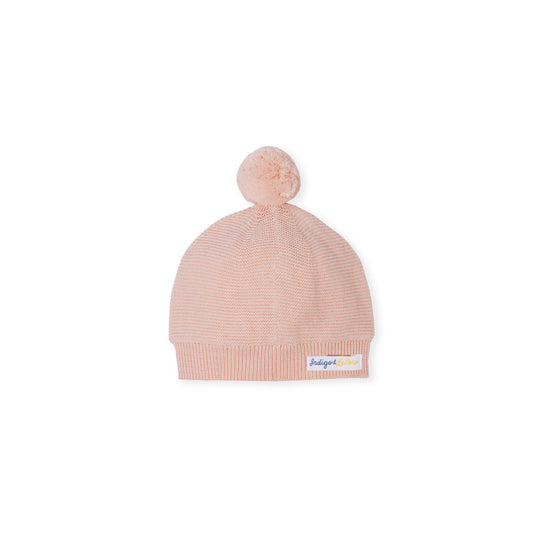 Pom Pom Knit Beanie - Light Pink - Indigo & Lellow Store