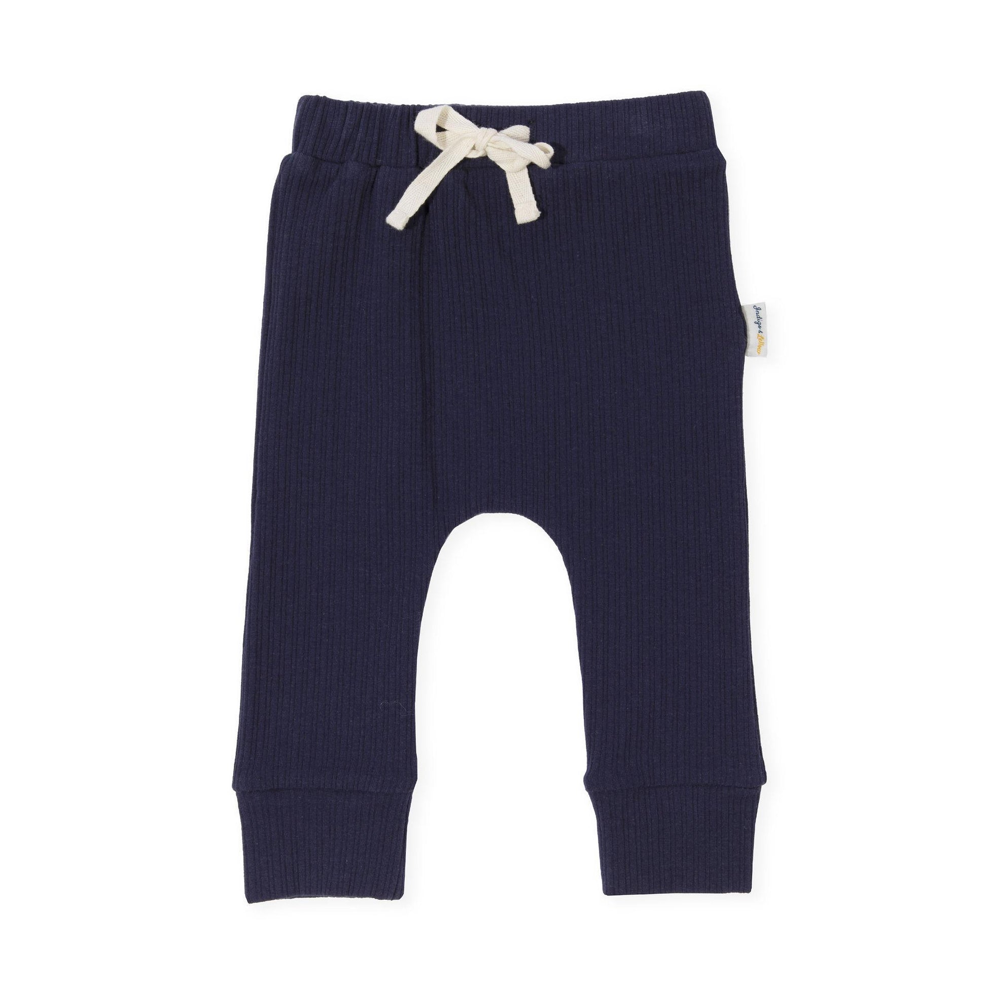 Bailey Drop Track Pants - Ribbed Navy Blue - Indigo & Lellow Store