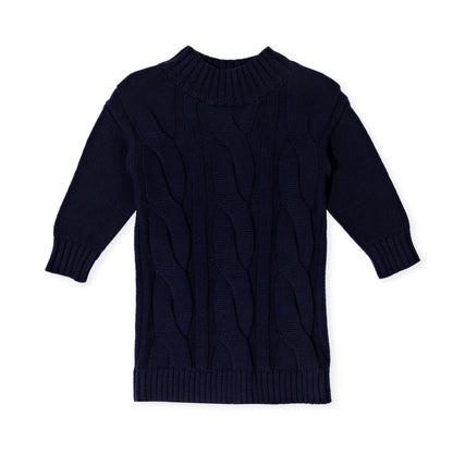 Luna Cable Knit Dress - Navy blue - Indigo & Lellow Store