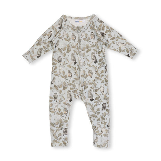 Payton LS Zipsuit - Owls - Indigo & Lellow Store