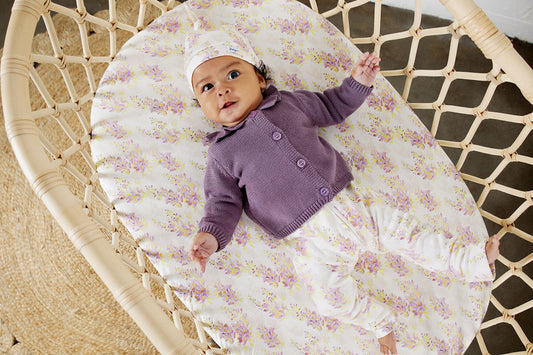 Bassinet Sheet - Wisteria - Indigo & Lellow Store