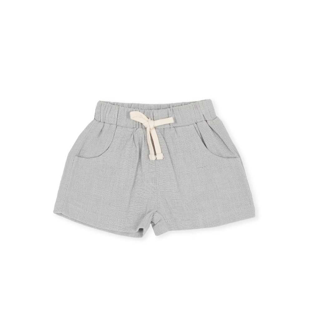 Leo Linen Blend Shorts - Grey - Indigo & Lellow Store
