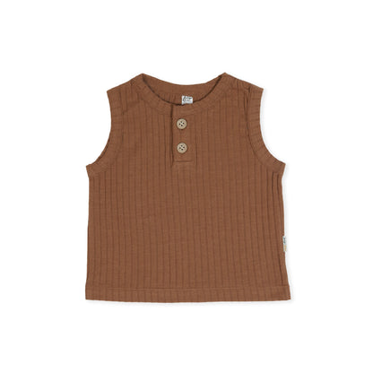 Ollie Singlet - Rib Latte - Indigo & Lellow Store