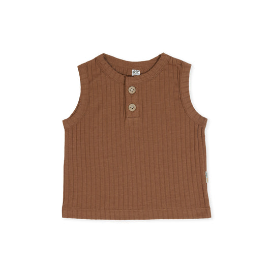 Ollie Singlet - Rib Latte - Indigo & Lellow Store