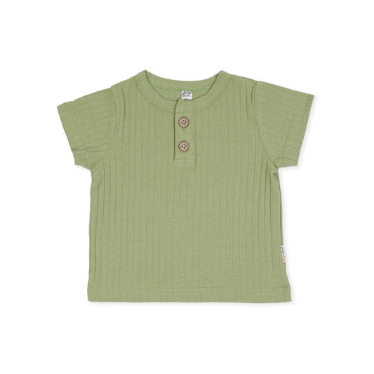 Oscar Tee - Rib Fern Green - Indigo & Lellow Store