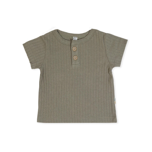 Oscar Tee - Rib Olive Green - Indigo & Lellow Store