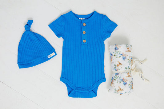 Jamie Bodysuit - Rib Blue - Indigo & Lellow Store