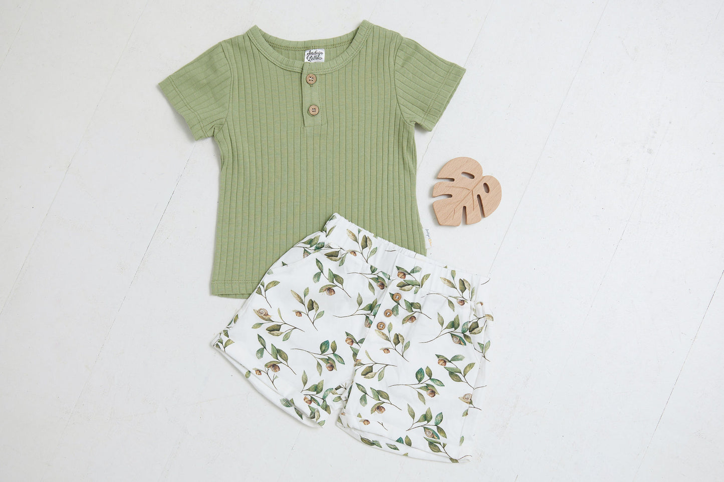 Oscar Tee - Rib Fern Green - Indigo & Lellow Store